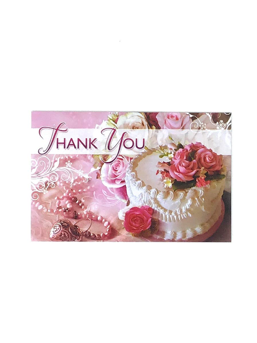 Thank You Card Set 40 Pieces, Gift Cards in Envelopes with 5 Designs in Vibrant Colors