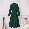 thumbnail image 4 of ZANZEA Women Vintage O-Neck Back Zipper Long Sleeve Pleated Dresses, 4 of 4