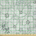 thumbnail image 2 of Ambesonne Grey Fabric by the Yard Microfiber, Abstract Sketchy Flowers, 1 Yard, Pale Grey and White, 2 of 2