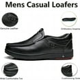 thumbnail image 2 of Men's Casual Loafers Business Leather Formal Dress Slip-on Lightweight Padded Warmth Comfortable Outdoor Shoes Black 8.5 US, 2 of 7