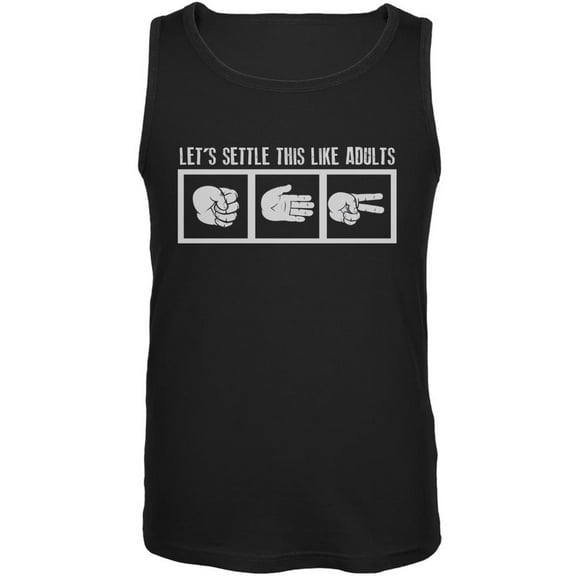 Let's Settle This Like Adults Rock Paper Scissor Black Adult Tank Top