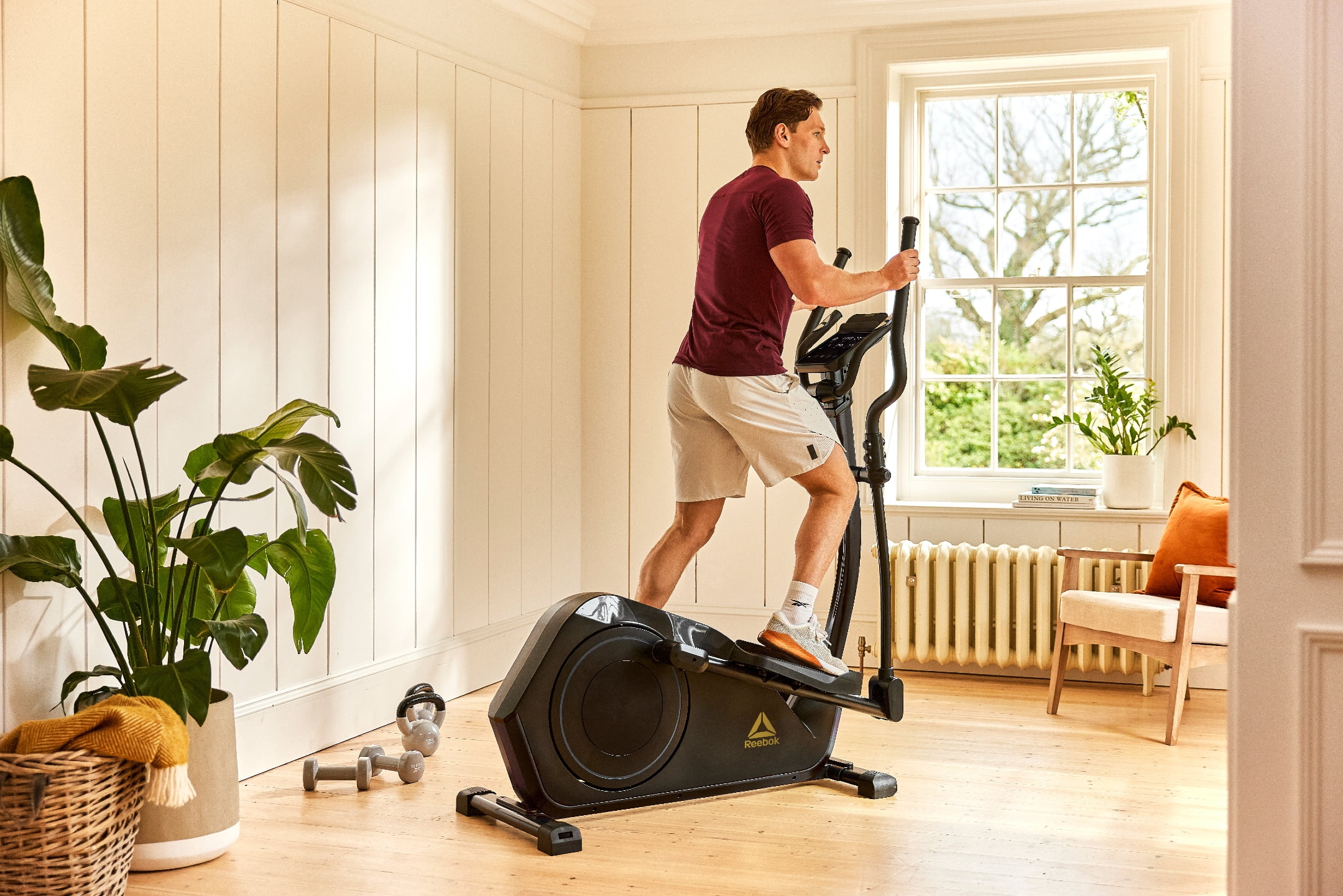 Reebok FR30 Home Elliptical Cross Trainer, Black, Cardio Exercise, Bluetooth, 32 Electronic Resistance Levels
