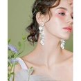 thumbnail image 3 of Long Acrylic Rose Petal Earrings Dangle Exaggerated Flower Earrings Drop, Red----orange--Product code 67300 orange, 3 of 3