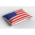 thumbnail image 2 of Ambesonne Vintage Pillow Sham 2 Pack, American Freedom Theme, 36"x20", White Blue and Vermilion, 2 of 3