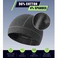 thumbnail image 3 of 2 Pieces Cotton Skull Caps for Men Women Helmet Liner Breathable Sleep Hat Chemo Headwear Running Cap, 3 of 7