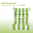 thumbnail image 3 of High Back Chair Cushions Set of 2, Adirondack Chair Cushion with Waterproof, Rocking Chair Cushion for Outdoor Patio, Garden Porch 45”x 22”x 4(green white）, 3 of 6