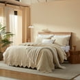 thumbnail image 3 of 3 Pcs Elegantly Embroidered 100% Cotton Oversized Quilt Bedspread Set TL140, 3 of 9