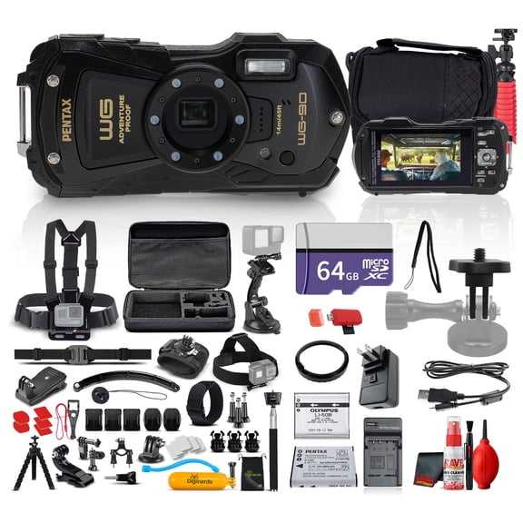 Ricoh Pentax WG-90 Waterproof, Shockproof, Dustproof, Freezeproof, Tough Digital Camera   More