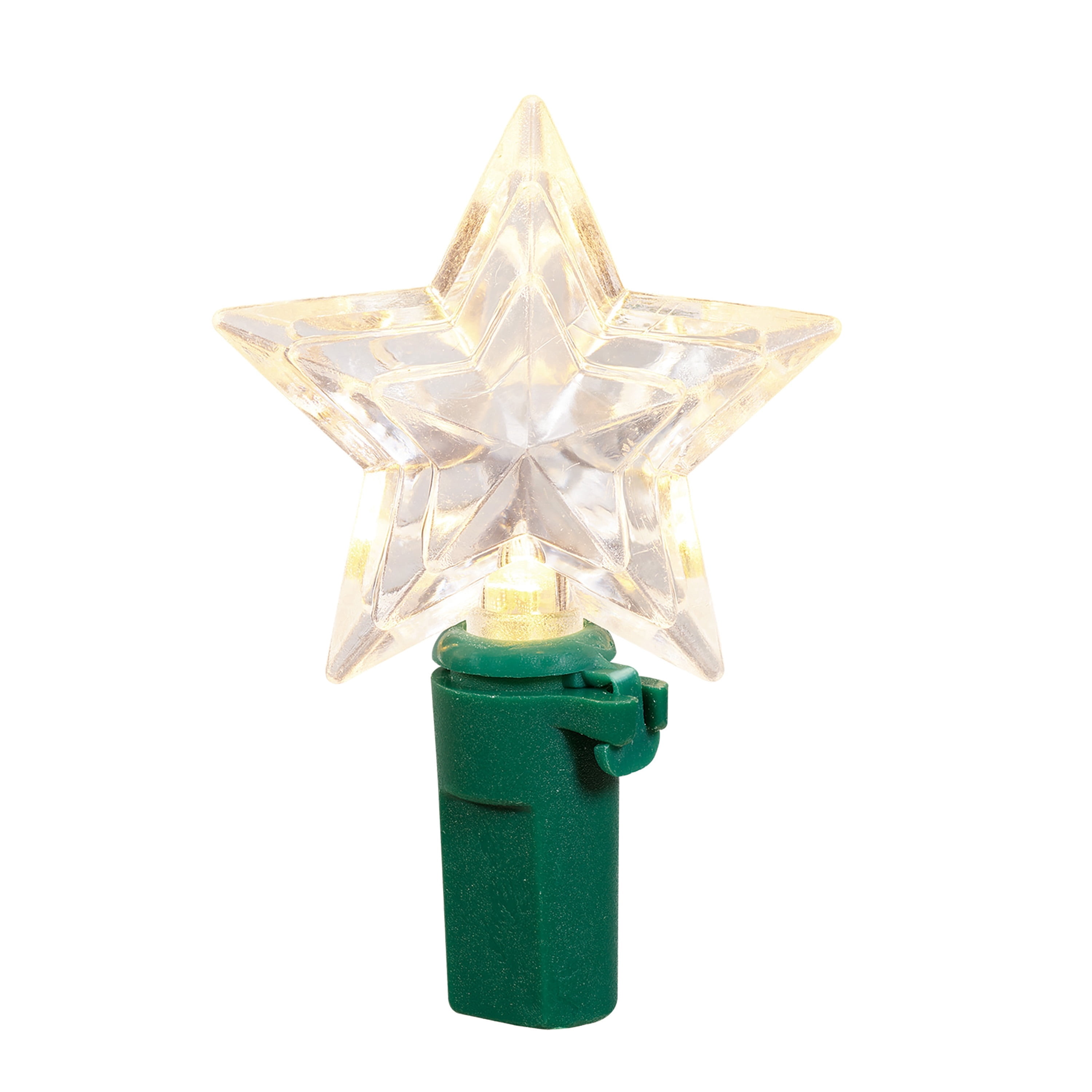 Indoor 20-Count Battery-Operated LED 3-Function Color-Changing Star Christmas String Lights, Warm White to Cool White, Green Wire, 8', by Holiday Time