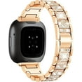 thumbnail image 1 of REQO Bling Metal Bands Compatible with Fitbit Versa 4 /Fitbit Versa 3 /Fitbit Sense 2 /Fitbit Sense Bands for Women,Adjustable Replacement Straps Including regulator, 1 of 6