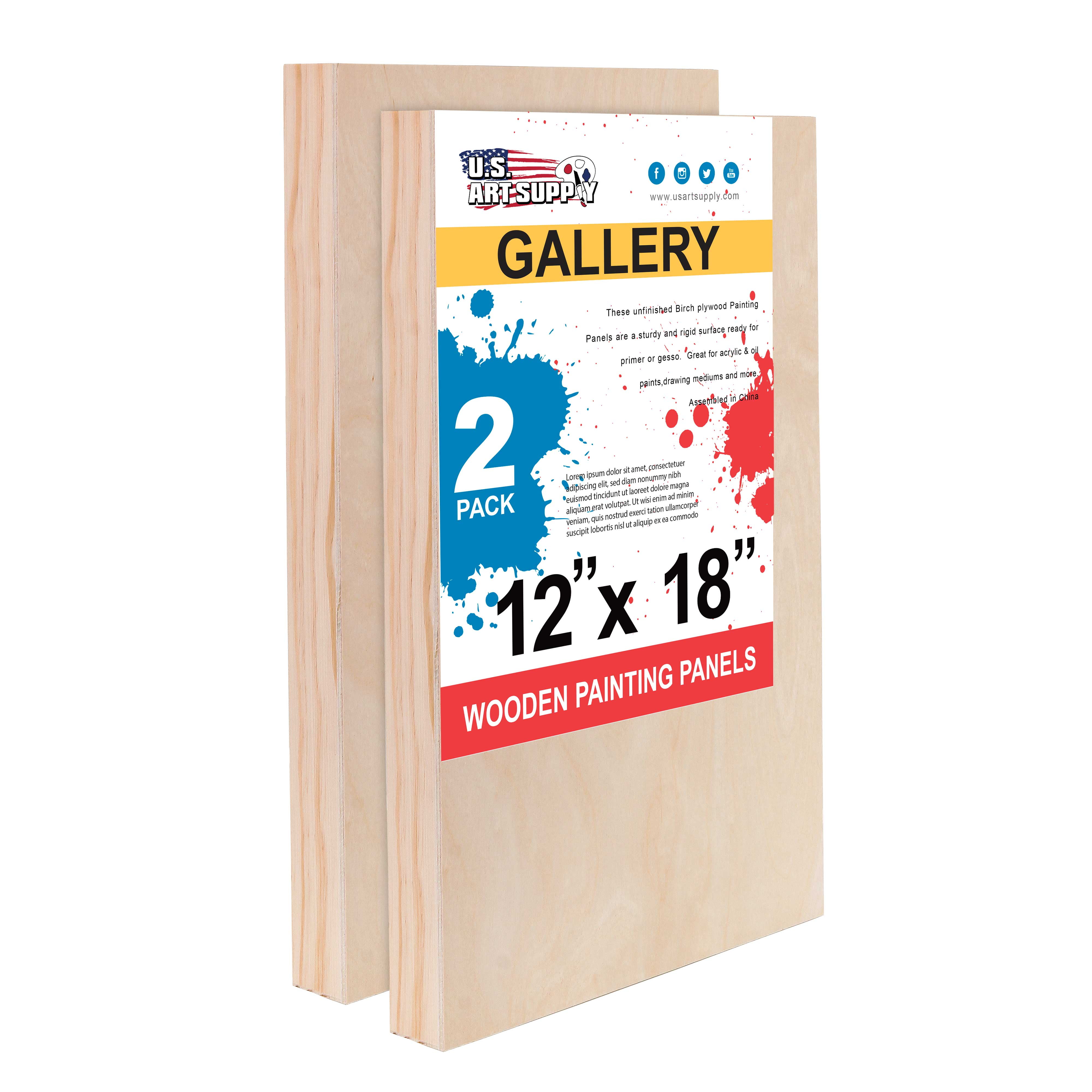 encaustic acrylic Art board set of 2 2-Pack 6x6 Cradled Artist Wood Panel for painting with oils
