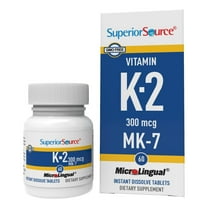 Superior Source Vitamin K2 MK-7 (Menaquinone-7) 300 mcg - Bone Strength & Health Support Supplement - Aids Healthy Heart Function - Bariatric-Friendly - 60 Sublingual Dissolving Tablets