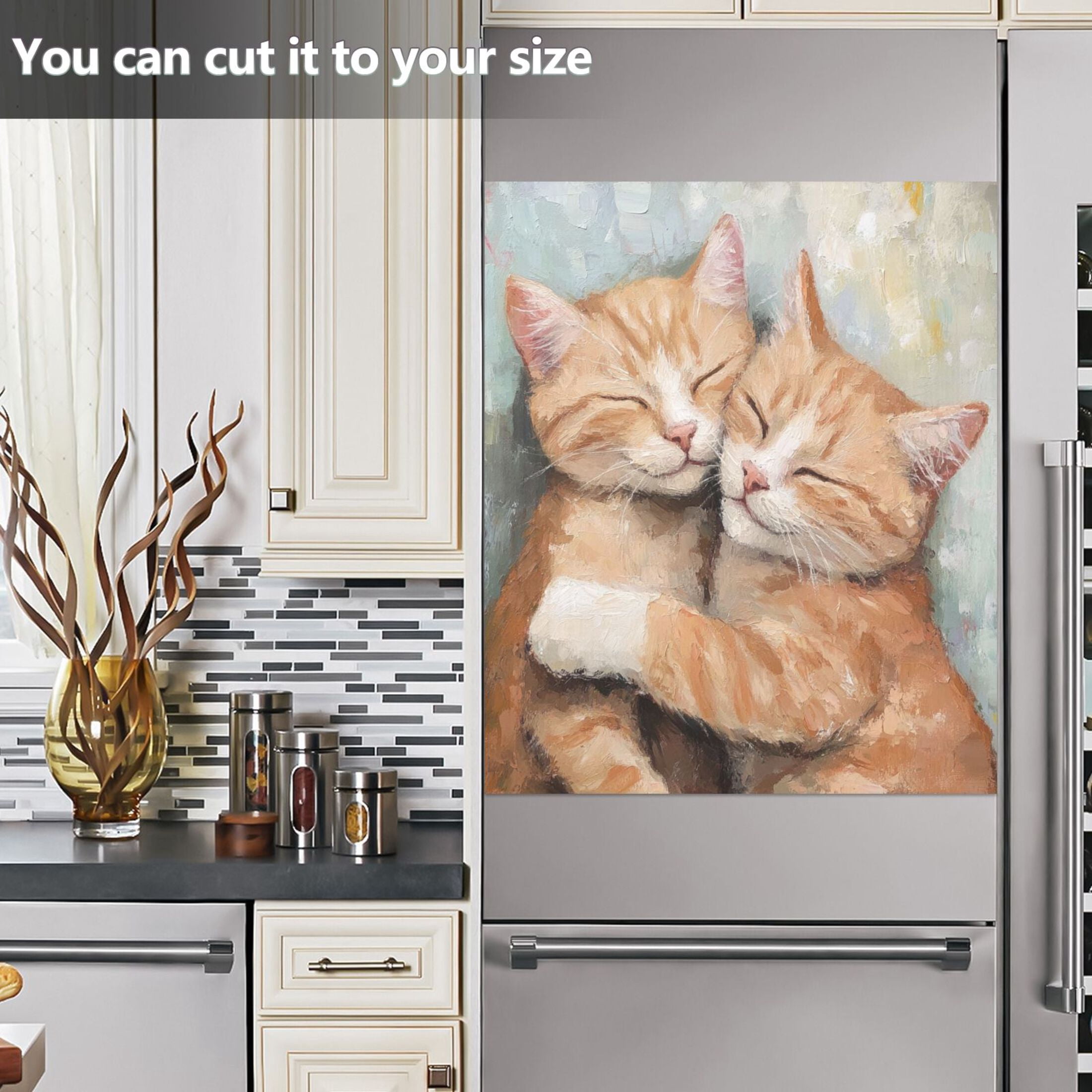 Dishwasher Magnetic Sticker 23x26 Inch Refrigerator Magnetic Sticker Washing Machine Magnetic Sticker Kitchen Panel Magnetic Sticker Home Decor Good Friend Cat