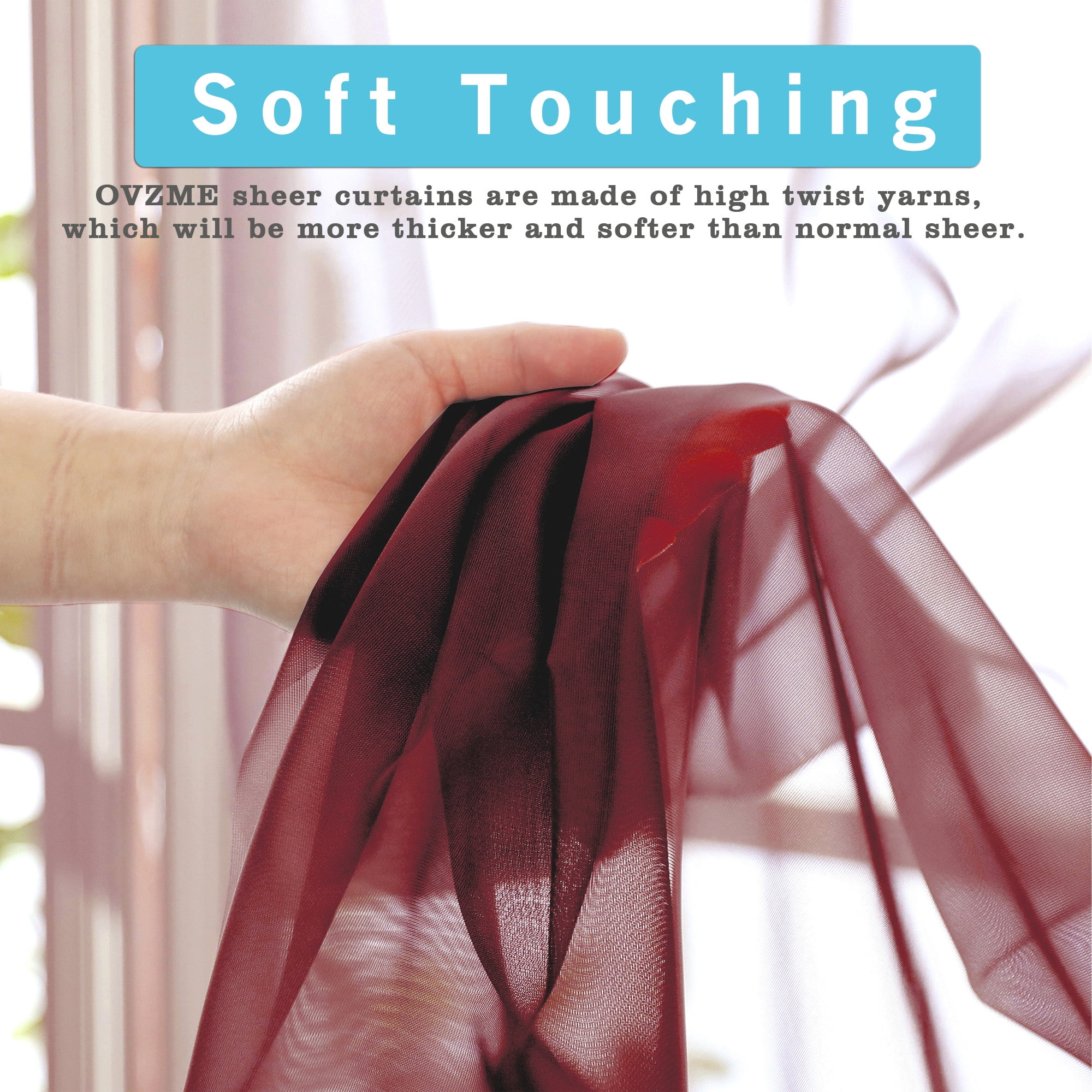 OVZME Sheer Scarf Valances for Windows 216 inch Extra Long, Window Scarf Drapes Rod Pocket Backdrop (图5) OVZME Sheer Scarf Valances for Windows 216 inch Extra Long, Window Scarf Drapes Rod Pocket Backdrop (图5)