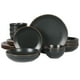 thumbnail image 1 of Juego de vajilla Gibson Home Hazeltine de 16 piezas de gres negro, 1 of 7