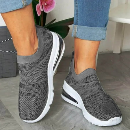 

Gubotare Winter Shoes For Women Women’s Running Shoes Lightweight Jogging Walking Shoes for Women Breathable Knit Upper Fashion Sneakers Ladies Sports Causal Shoes Gray 8.5