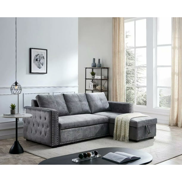 Morden Fort Sectional Sleeper Sofa With, Reversible Sectional Sleeper Sofa With Storage For Small Space
