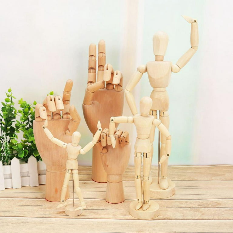  12'' Wooden Artists Manikin, Sketching Drawing Articulated  Jointed Mannequin, Wood Human Figure Model for Home Office Desk Decoration