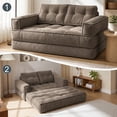 thumbnail image 3 of Leumius 2 Seater Modular Corduroy Sofa with Chaise Lounge,2-in-1 Boneless Convertible Floor Couch,Lazy Double Sofa with Armrest for Living Room Bedroom Apartment Game Guest Room,Coffee, 3 of 11