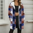 thumbnail image 2 of FDGIU Women's Plaid Fleece Coat - Sherpa Lined Plus Size Warm Winter Zip Up Outerwear for Cold Weather, 2 of 5