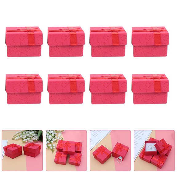 UPOUART 12Pcs Red Jewelry Storage Holder Multipurpose Durable Case for Rings Necklaces and Brooches