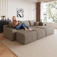 thumbnail image 5 of EHANCIS 95" L-Shaped Boneless Modular Sectional Sofa,Cloud Couch with Right Chaise & 3 Movable Ottomans,Deep Seat Corduroy Corner Sofa for Living Room,No Assembly, 5 of 6