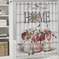 thumbnail image 5 of 4PCS Shower Curtain Sets with Rugs Farmhouse Shower Curtain Neutral Rustic Country Shower Curtain Sets Rose Peony Shower Curtain Sets Bathroom Decor with Non-Slip Bath Mat Toilet Rug, 5 of 8