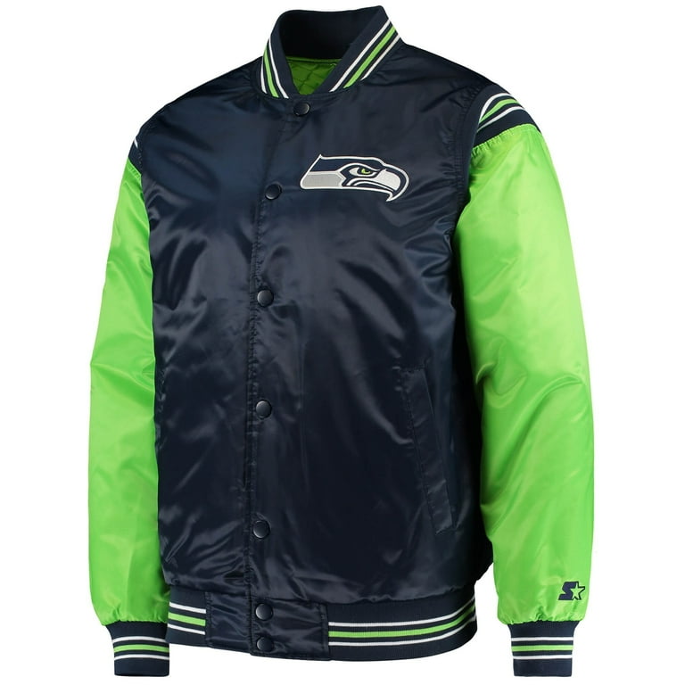 Men's Starter College Navy/Neon Green Seattle Seahawks Enforcer