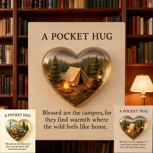 Decoraciones 1Pcs Camping Pocket with Inspirational Gift Card for Outdoor Adventures and Thoughtful Gifting JASKFLY