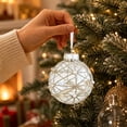 thumbnail image 6 of Aurorax Christmas Ball Ornaments 3 Inches,White Christmas Ball Decorations,Hanging Glitter Clear Home Decor for Indoor Xmas Tree Party, 6 of 7