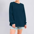 thumbnail image 6 of Womens Long Sleeve Shirts Cotton New Women's Crewneck Raglan Sweatshirts Casual Loose Tunic Tee Shirts Fall Trendy Pullover Tops with Thumb Hole Pinky XXL, 6 of 8