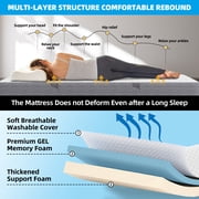 Adjustable Bed with Mattress 77X54 Full Size Wired Remote Simultaneous Head & Foot Incline Zero Gravity Aniti-Snore Adjustable Leg Heights Bedroom Hotel Hospital