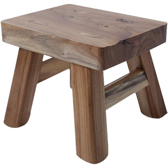 Kitchen & Bathroom Helper, Square Varnished Design Child-Safe Non-Slip Wood Step Stool
