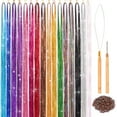 thumbnail image 2 of Kit de oropel para el cabello de 16 colores, 48 pulgadas, 3300 hebras, extensiones de cabello de oropel, oropel para el cabello de hadas para Navidad, Halloween, fiesta de cosplay, reflejos del cabell, 2 of 3
