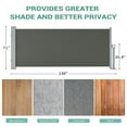 thumbnail image 6 of Ataucjin 71''x138'' Retractable Side Awning for Patio, Retractable Privacy Screen Protection Awning, Waterproof & UV-Resistant Folding Privacy Divider, for Patio, Balcony and Pools, 6 of 8
