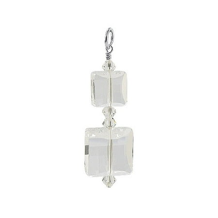 - Gem Avenue 925 Sterling Silver Multi Square Crystal Charm Pendant Made with Swarovski Elements