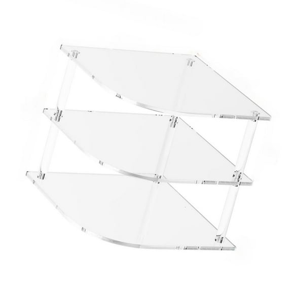 Rvaymup Acrylic Corner Shelf Clear Plate Holder 3 Layer Storage Rack For Dishes Utensils Kitchen Space Management Tool