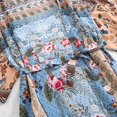 thumbnail image 4 of Women Beach Swimsuit Cover Up Boho Floral Printed Open Front Kimono Cardigan Lon, 4 of 4