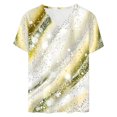 thumbnail image 3 of V-neck Casual Printed Summer T-shirt for Women 2025 Short Sleeve Baggy Pullover Tops Comfy Flowy Resort Outfits, 3 of 5