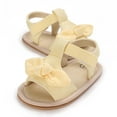 thumbnail image 4 of LOVZFMLL Infant Girls Flat Sandals Summer Beach Bowknot Shoes Outdoor Princess Dress Shoes for Baby Girls 6-12 Months First Walkers Shoes Yellow, 4 of 8