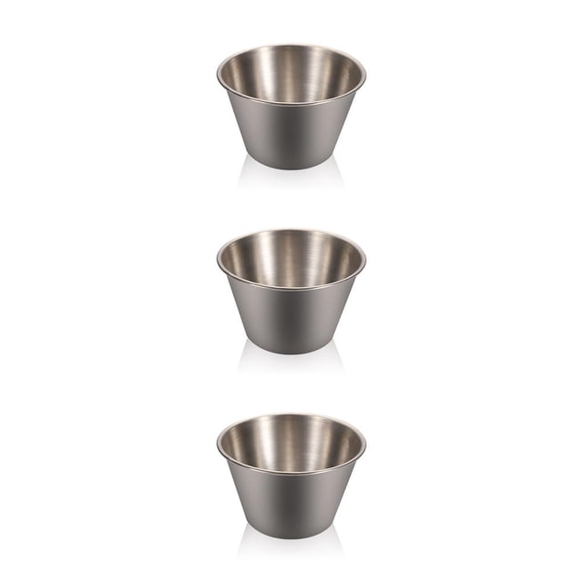 Monstrate Taza de salsa de acero inoxidable, recipiente para sumergir condimentos, aderezo para ensaladas, bandeja para mantequilla, soporte de Type1 NO1