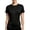 Black, variant on Ladies Tops and Blouses Slim Sheer Cutout Solid Color Short Sleeve Yoga Gym Beach Essentials for Women,White,L