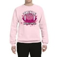 thumbnail image 2 of Wild Bobby Tougher Than Cancer Football Paint Splatters Breast Cancer Awareness Unisex Crewneck Sweatshirt, Light Pink, Medium, 2 of 6