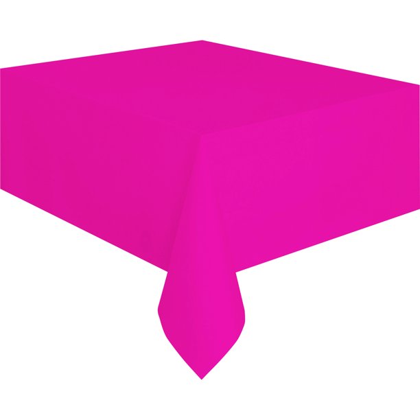 Neon Pink Plastic Party Tablecloths, 108 x 54in, 3ct