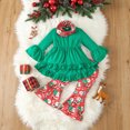 thumbnail image 2 of Gerichy Toddler Baby Girl Clothes Set Ruffles Long Sleeve Tops Dress Xmas Bell Bottoms Outfits Spring Fall Winter Clothes 1T-6T, 2 of 7