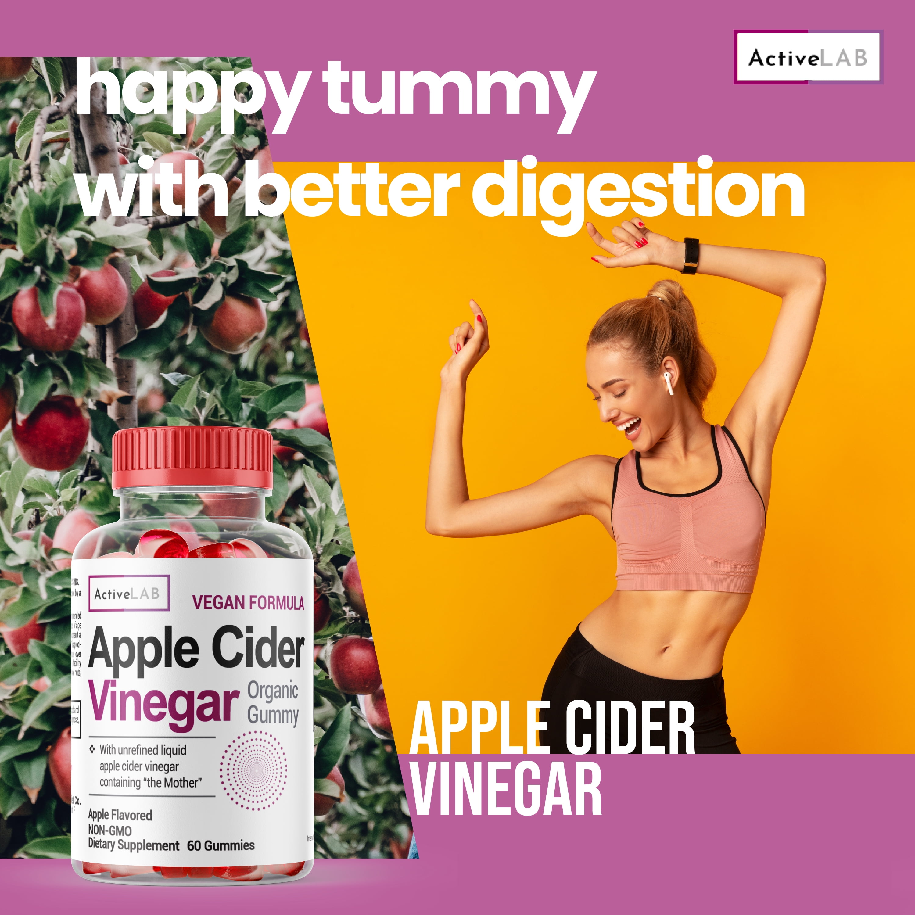 Buy Organic Apple Cider Vinegar Gummies with The Mother for Immune