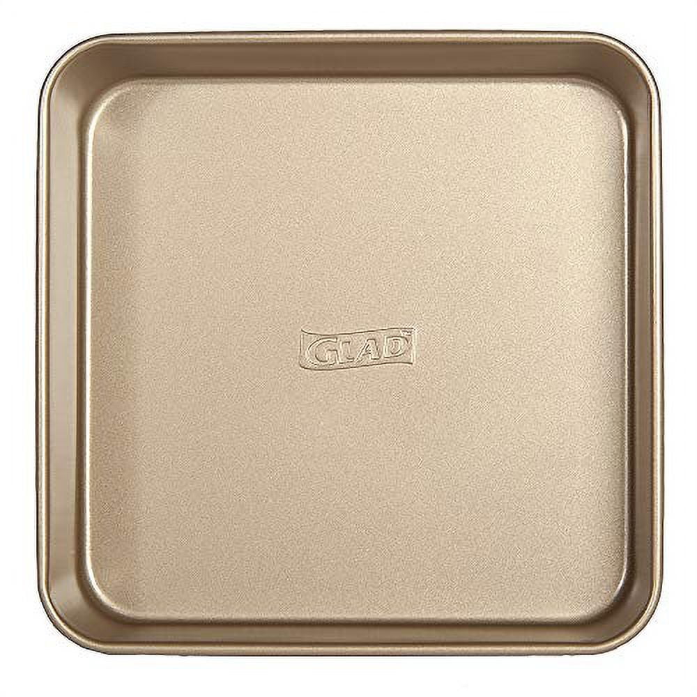 Glad Premium Nonstick Cookie Sheet – Gold Baking Pan with Raised Diamond Texture, Small