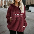 thumbnail image 4 of qucoqpe Womens Christmas Wool Fuzzy Fleece Hoodies Sweatshirts 2025 Casual Long Sleeve Baggy Pullover Sweater Tops Winter Clothing with Pockets, 4 of 5
