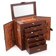 thumbnail image 2 of Huge Leather Jewelry Box / Case / Storage LJC-SHD5BN (Brown), 2 of 5