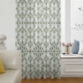 thumbnail image 5 of Sage Green Sheer Curtains 96 Inches Long, Retro Abstract Morocco Geometric Texture Light Filering Curtains, Privacy Drapes Simi Floor to Veiling Curtain for Living Room Bedroom Large Window Treatment, 5 of 9